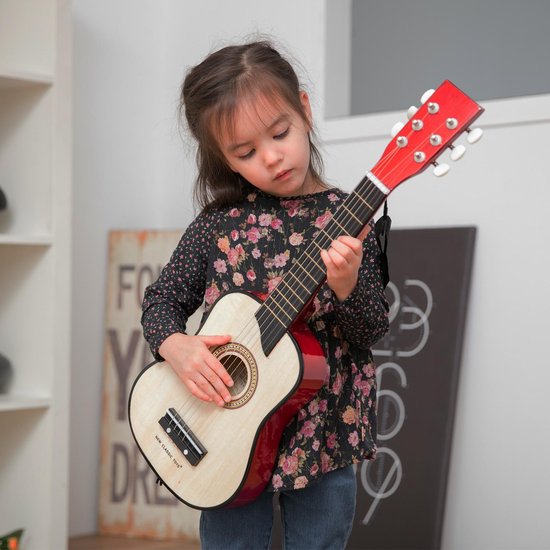 "Wooden Toy Guitar with Carrying Strap - Includes Music Booklet - New Classic Toys Musical Instrument"
Product Name in English: "Wooden Toy Guitar"