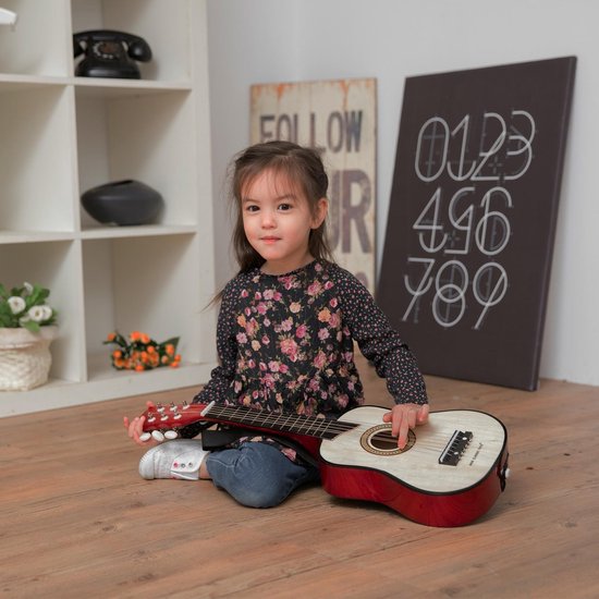 "Wooden Toy Guitar with Carrying Strap - Includes Music Booklet - New Classic Toys Musical Instrument"
Product Name in English: "Wooden Toy Guitar"