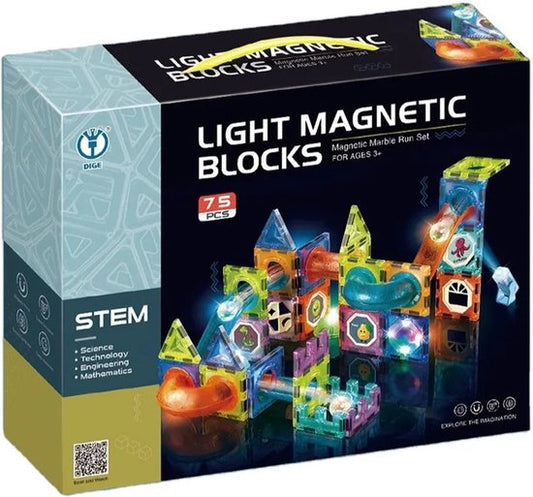 New Light Magnetic Blocks - 75 Pieces - 3D Magnetic Toy - Magnetic Building Set with Lighting - Light Magnetic Blocks
Light Magnetic Blocks