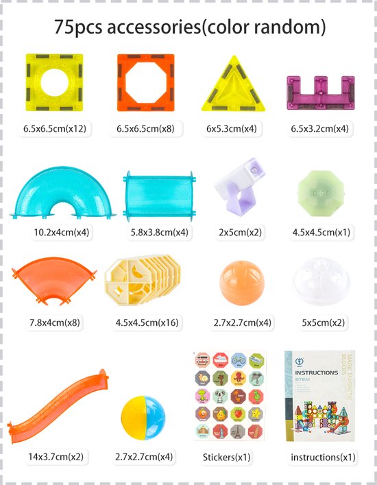 New Light Magnetic Blocks - 75 Pieces - 3D Magnetic Toy - Magnetic Building Set with Lighting - Light Magnetic Blocks
Light Magnetic Blocks