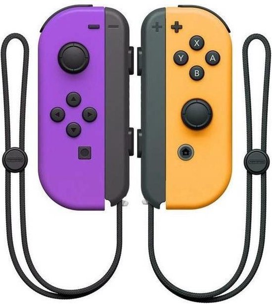 Neon Purple & Orange Nintendo Switch Joy-Con Pair - Vibrant Gaming Experience