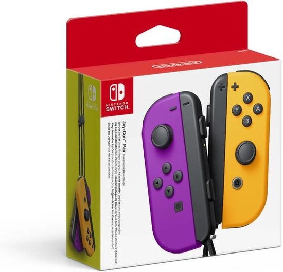 Neon Purple & Orange Nintendo Switch Joy-Con Pair - Vibrant Gaming Experience