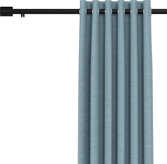 Adjustable Noswo Curtain Rod - Extendable 183 to 366 cm - Complete Metal Curtain Rail - Sleek Black Finish