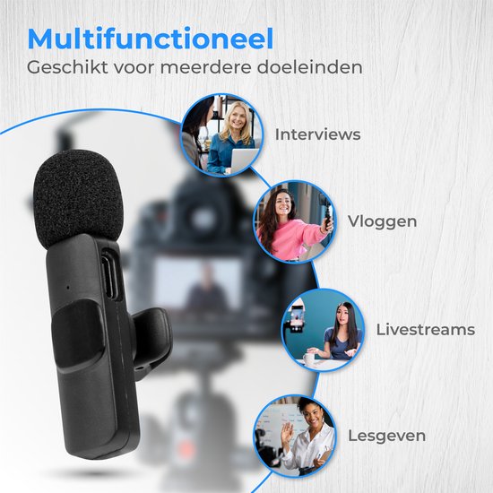 Nuvance Wireless Lavalier Microphone - USB C & iPhone - Plug & Play
Wireless Lavalier Microphone