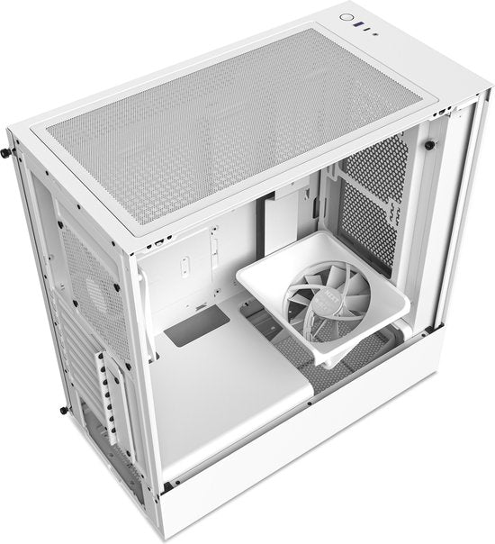 NZXT H5 FLOW White Midtower Case - Mini-ITX, Micro-ATX, ATX - No Power Supply - SGCC Steel, Tempered Glass - White
NZXT H5 FLOW White