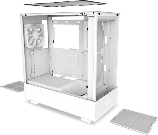 NZXT H5 FLOW White Midtower Case - Mini-ITX, Micro-ATX, ATX - No Power Supply - SGCC Steel, Tempered Glass - White
NZXT H5 FLOW White
