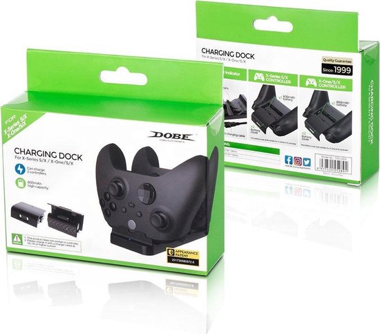 "Black Docking Station with 2 Batteries & 2 Xbox One Covers & 2 Xbox Series Covers - Charging Station for XBOX Series X/S & XBOX ONE X/S"
Product Name in English: Charging Station for XBOX Series X/S & XBOX ONE X/S