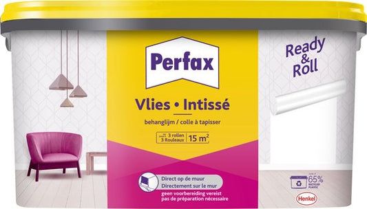 Perfax Ready&Roll Wallpaper Adhesive | Non-woven Wallpaper Paste | 2.25 Kg Transparent Wallpaper Glue | Universal Wallpaper Adhesive. 
Perfax Ready&Roll Wallpaper Adhesive