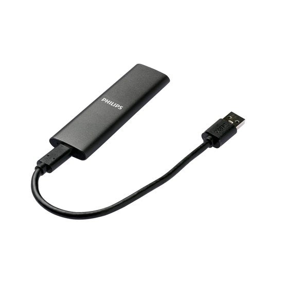 "Philips Portable SSD 1TB - SATA Ultra Speed USB-C - USB 3.2 - Read up to 540MB/s" can be rewritten as: "Philips Portable SSD 1TB with SATA Ultra Speed USB-C & USB 3.2 - Read speeds up to 540MB/s."
The English product name without punctuation marks would be: Philips Portable SSD 1TB SATA Ultra Speed USB-C USB 3.2.