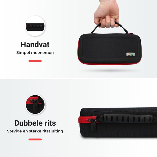 "Zwarte Beschermhoes voor Nintendo Switch & OLED - Console & Accessoires - Playcorner XL Case"
Productnaam in het Engels: "Black Protective Case for Nintendo Switch & OLED - Console & Accessories - Playcorner XL Case"