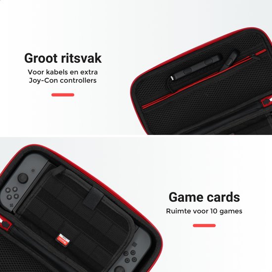 "Zwarte Beschermhoes voor Nintendo Switch & OLED - Console & Accessoires - Playcorner XL Case"
Productnaam in het Engels: "Black Protective Case for Nintendo Switch & OLED - Console & Accessories - Playcorner XL Case"