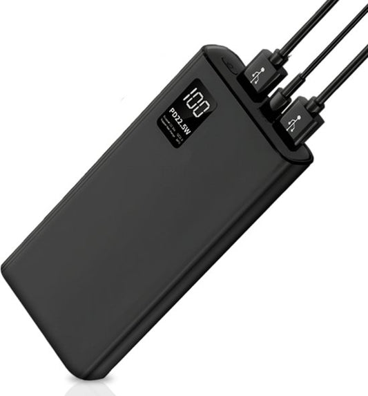 Wireless Powerbank 20000mAh Quick Charge - Mobile Charger - Wireless Charging - External Rechargeable Battery - Micro USB & C Input - Powerbank Compatible with iPhone, Samsung, and Apple
QuchiQ Wireless Powerbank