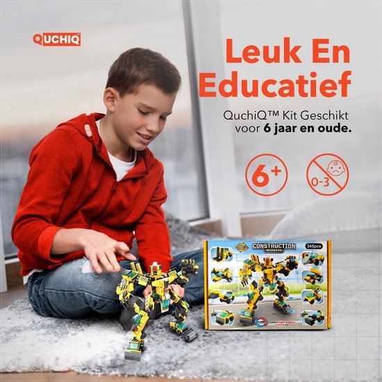 QuchiQ™ Robot Toy - Robots - Building Sets - Toys - Toy Car - Police - Fire Truck - Building Kit - Play Figure Sets - 345 Building Blocks - Christmas Gift
QuchiQ Robot Toy
