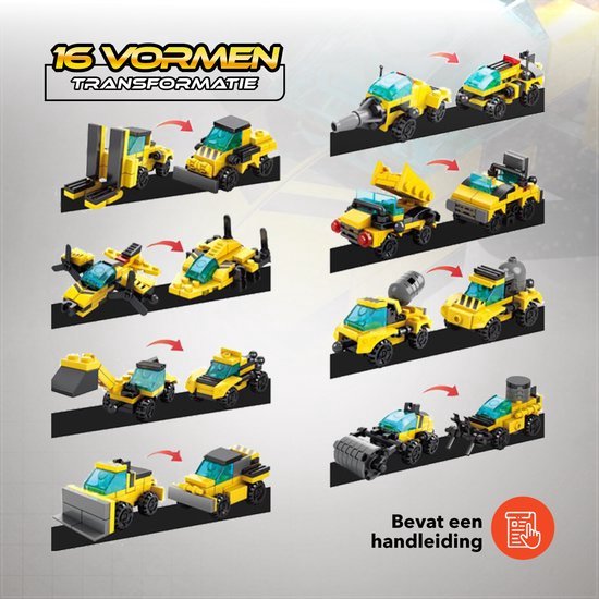 QuchiQ™ Robot Toy - Robots - Building Sets - Toys - Toy Car - Police - Fire Truck - Building Kit - Play Figure Sets - 345 Building Blocks - Christmas Gift
QuchiQ Robot Toy