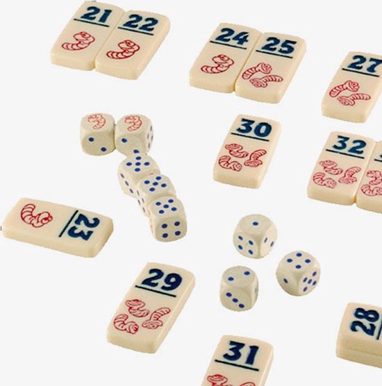 "Dobbelspel met Regenwormen"
"Worm Dice Game"