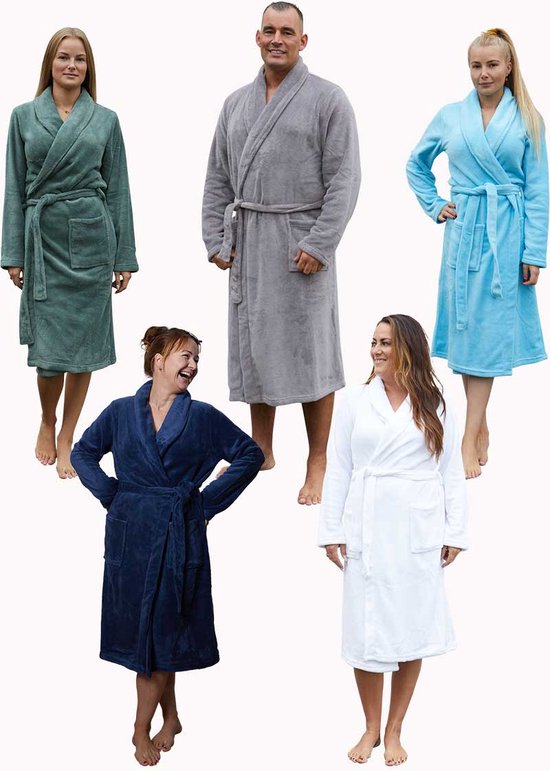 "Green Fleece Unisex Bathrobe with Shawl Collar - Relax Company - Size L/XL"
Product Name in English: "Green Fleece Unisex Bathrobe with Shawl Collar"