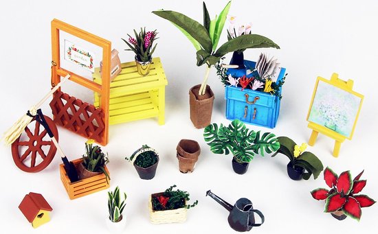 "Robotime Model Building Miniature Kit - Cathy's Flower House - Wood/Paper/Plastic - 195mm (H) x 175mm (W) x 175mm (D) - with Light"
Product Name in English: "Cathy's Flower House"