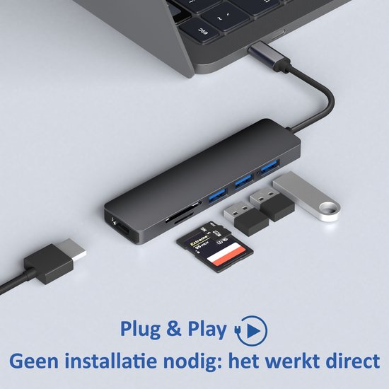 "Premium Quality Rolio USB C Hub - Universal - 4K HDMI".
Productnaam in het Engels: "Rolio USB C Hub".