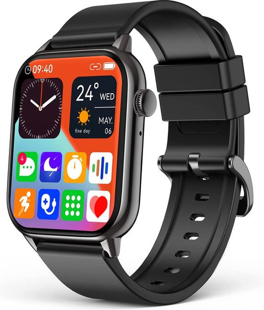 "Smartwatch SAMTECH - Men & Women - Watch - with HD Touchscreen - Step Counter, Calorie Tracker, Sleep Monitor - Compatible with Samsung, iPhone, Apple iOS, Android and more - Black"
Productnaam in het Engels: SAMTECH Smartwatch