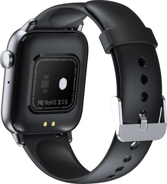 "Smartwatch SAMTECH - Men & Women - Watch - with HD Touchscreen - Step Counter, Calorie Tracker, Sleep Monitor - Compatible with Samsung, iPhone, Apple iOS, Android and more - Black"
Productnaam in het Engels: SAMTECH Smartwatch