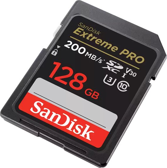 SanDisk Extreme Pro SDXC - 128GB 200/90 mb/s - V30
SanDisk Extreme Pro SDXC 128GB 200/90 mb/s V30