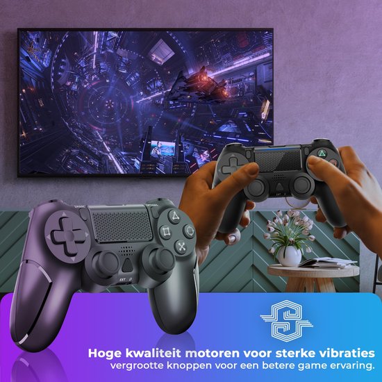 Smartify Controller V2 - Draadloos - Zwart - Geschikt voor PS4
Smartify Controller V2 - Wireless - Black - Compatible with PS4