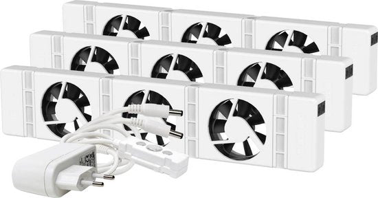 "SpeedComfort Radiator Ventilator Trio Set - Geschikt voor alle radiatoren & Eenvoudig te installeren - Bespaar energie met een betere warmteverdeling"
Productnaam in het Engels: SpeedComfort Radiator Fan Trio Set