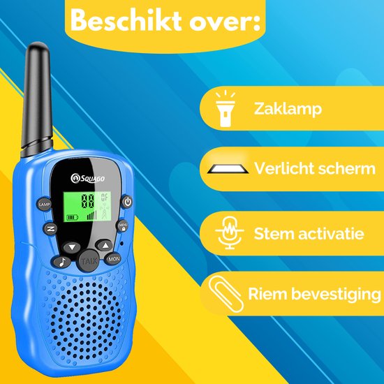 "Squago Walkie talkie - Set van 2 - Geschikt voor zowel Kinderen als Volwassenen - WalkieTalkie"
"Squago Walkie talkie"