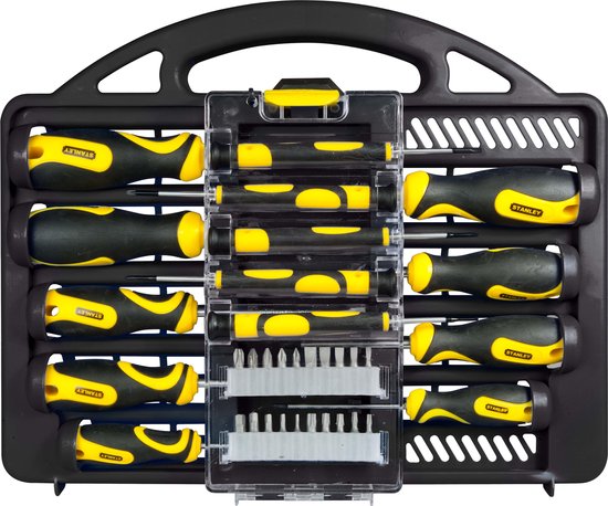 "34-delige STANLEY STHT0-62141 Schroevendraaierset met koffer" 
"STANLEY STHT0-62141 Screwdriver Set - 34 pieces - with case"