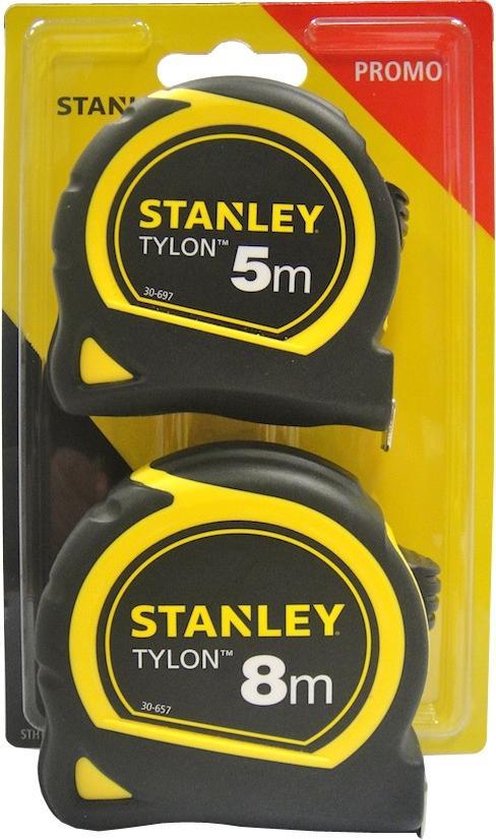 "STANLEY STHT0-74260 Tylon Rolbandmaat - Set van 2 - 5m en 8m"
"STANLEY STHT0-74260 Tylon Tape Measure - Set of 2 - 5m and 8m"