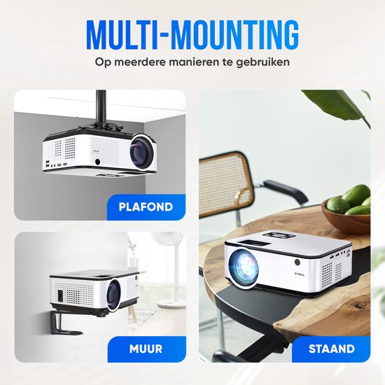 Ultimate Strex Mini Projector - Full HD Input - 7000 Lumens - Stream Wirelessly from Your Phone via WiFi