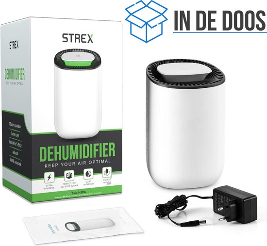 Stille Strex Luchtontvochtiger - 600ml/dag - Voor Huis, Slaapkamer & Kantoor
English product name: Quiet Strex Dehumidifier