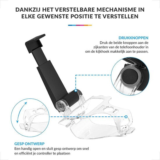 PS5 Controller Phone Mount – Universal Smartphone Clip for Playstation 5 – Crystal Clear