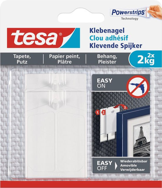 "Tesa Klevende Spijker voor Gevoelige Oppervlakken - 2KG, 2 stuks"
"Tesa Adhesive Nail for Sensitive Surfaces - 2KG, 2 pieces"