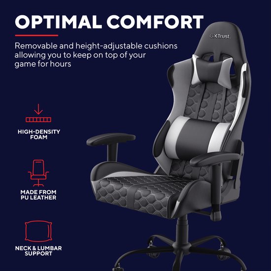 Trust GXT 708 Resto - Gaming Stoel / Bureaustoel - Wit
Trust GXT 708 Resto Gaming Chair / Office Chair - White
Trust GXT 708 Resto Gaming Chair Office Chair White
