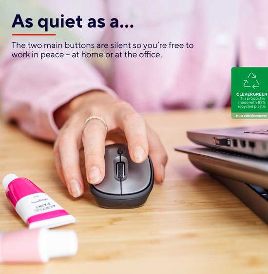 Trust Yvi+ - Compacte Draadloze Muis - Stil - Zwart
Trust Yvi+ Compact Wireless Mouse