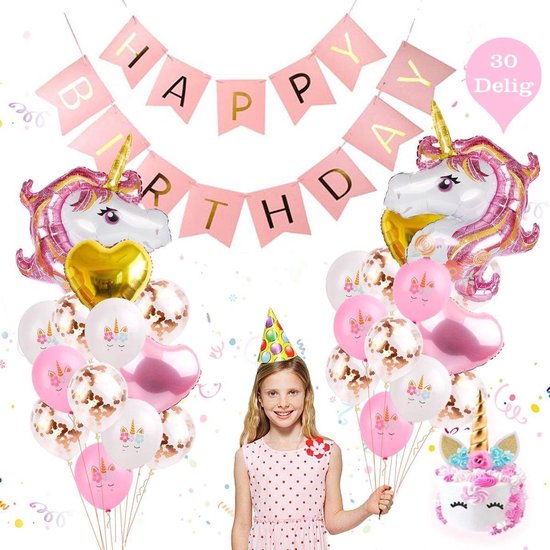 "30-Delige XL Unicorn Party Decoration Set - Perfect for Kids' Parties"
Product Name in English: Unicorn Decoration Party Pack 30-Piece XL