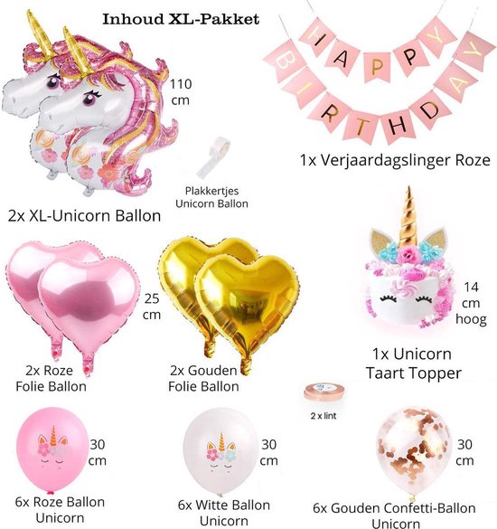 "30-Delige XL Unicorn Party Decoration Set - Perfect for Kids' Parties"
Product Name in English: Unicorn Decoration Party Pack 30-Piece XL