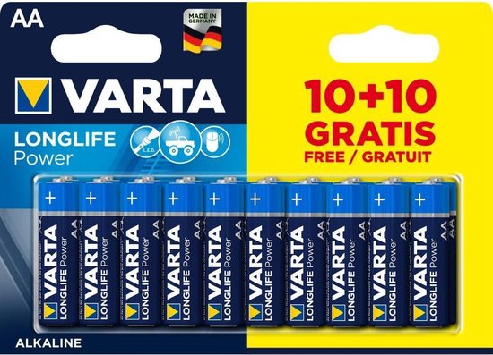 "Krachtige Varta Longlife Power AA-batterijen voor langdurig gebruik"
Engelse productnaam: Varta Longlife Power AA batteries