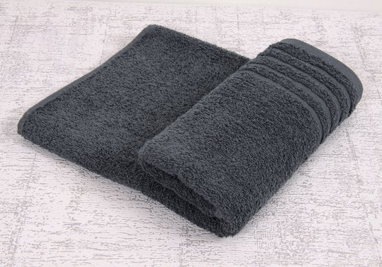 "Veehaus Vallant - Set van 6 Handdoeken 50 x 100 cm - Hotelkwaliteit - Zware kwaliteit 500 g/m2 Antraciet"
Productnaam in het Engels: Veehaus Vallant Towels