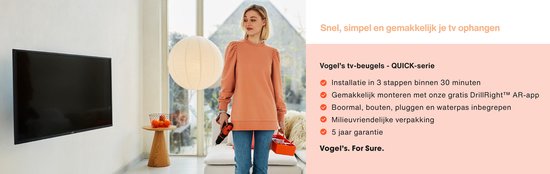 "Vogel's QUICK TVM 1406 - Vaste TV-beugel voor 32" - 77" TV's tot 50kg - VESA 400 x 400"
"Vogel's QUICK TVM 1406"