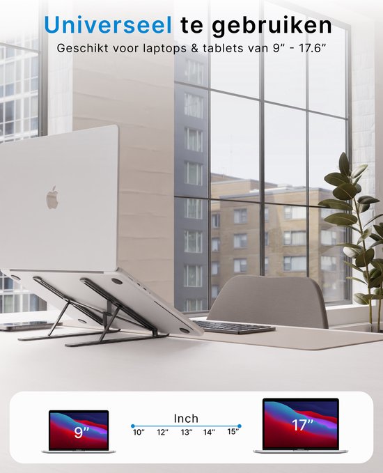 "Verstelbare Ergonomische Aluminium Laptop Standaard voor op kantoor - Zwart" 
"Voomy Office Laptop Stand Adjustable - Ergonomic Stand - Aluminum - Black"