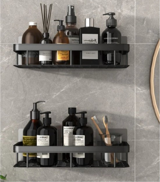 "Zwart Wandrek - Set van 2 - Doucherek zonder boren - Wandrekje zonder boren"
"Black Wall Shelf - Set of 2 - Drill-Free Shower Shelf - Drill-Free Wall Shelf"