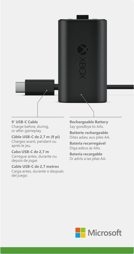 Xbox Play & Charge Kit with USB-C Cable
Xbox Play and Charge Kit with USB-C Cable