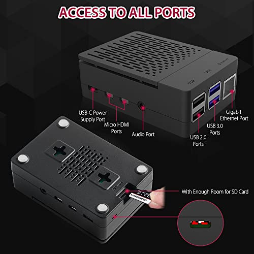 GeeekPi Raspberry Pi 4 8GB Starter Kit - 64GB Edition, Raspberry Pi 4 Case with PWM Fan, Raspberry Pi 18W 5V 3.6A Power Supply with ON/Off Switch, HDMI Cables for Raspberry Pi 4B (8GB RAM)