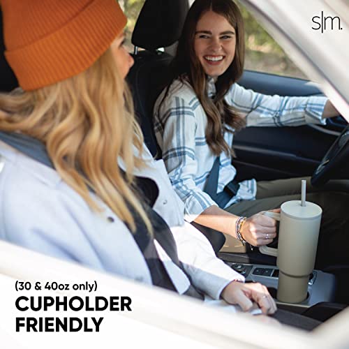Simple Modern 40 oz Tumbler with Handle and Straw Lid | Insulated Cup Reusable Stainless Steel Water Bottle Travel Mug Cupholder Friendly | Gifts for Women Him Her | Trek Collection | Lavender Mist