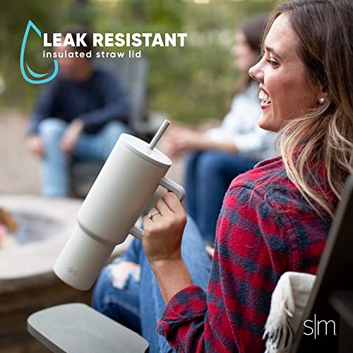 Simple Modern 40 oz Tumbler with Handle and Straw Lid | Insulated Cup Reusable Stainless Steel Water Bottle Travel Mug Cupholder Friendly | Gifts for Women Him Her | Trek Collection | Lavender Mist
