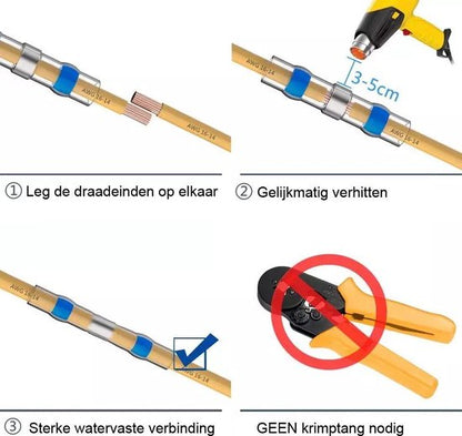 "250 Pcs Waterproof Solder Seal Wire Connectors Kit - Low Temp Heat Shrink Tubing - Color-Coded Solder Sleeves - Electrical Cable Terminals Set"