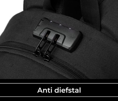 Secure & Waterproof Anti-Theft Backpack with USB Charging Port - Fits Laptops up to 17" - Unisex School Bag - Black by Zedar