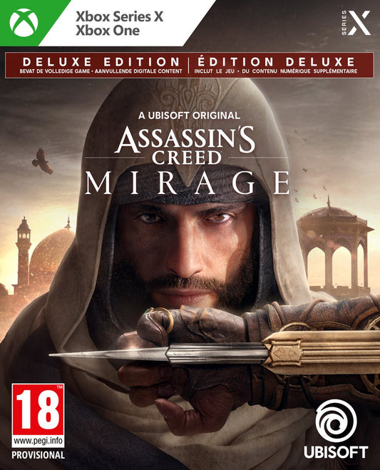 Natuurlijk! Hier is een herschreven versie van de titel in het Engels:

**"Assassin's Creed Mirage Deluxe Edition - Ultimate Gaming Experience for Xbox One & Series X"**

Deze titel benadrukt de exclusiviteit van de Deluxe Edition en de optimale spelervaring op beide Xbox-platformen.